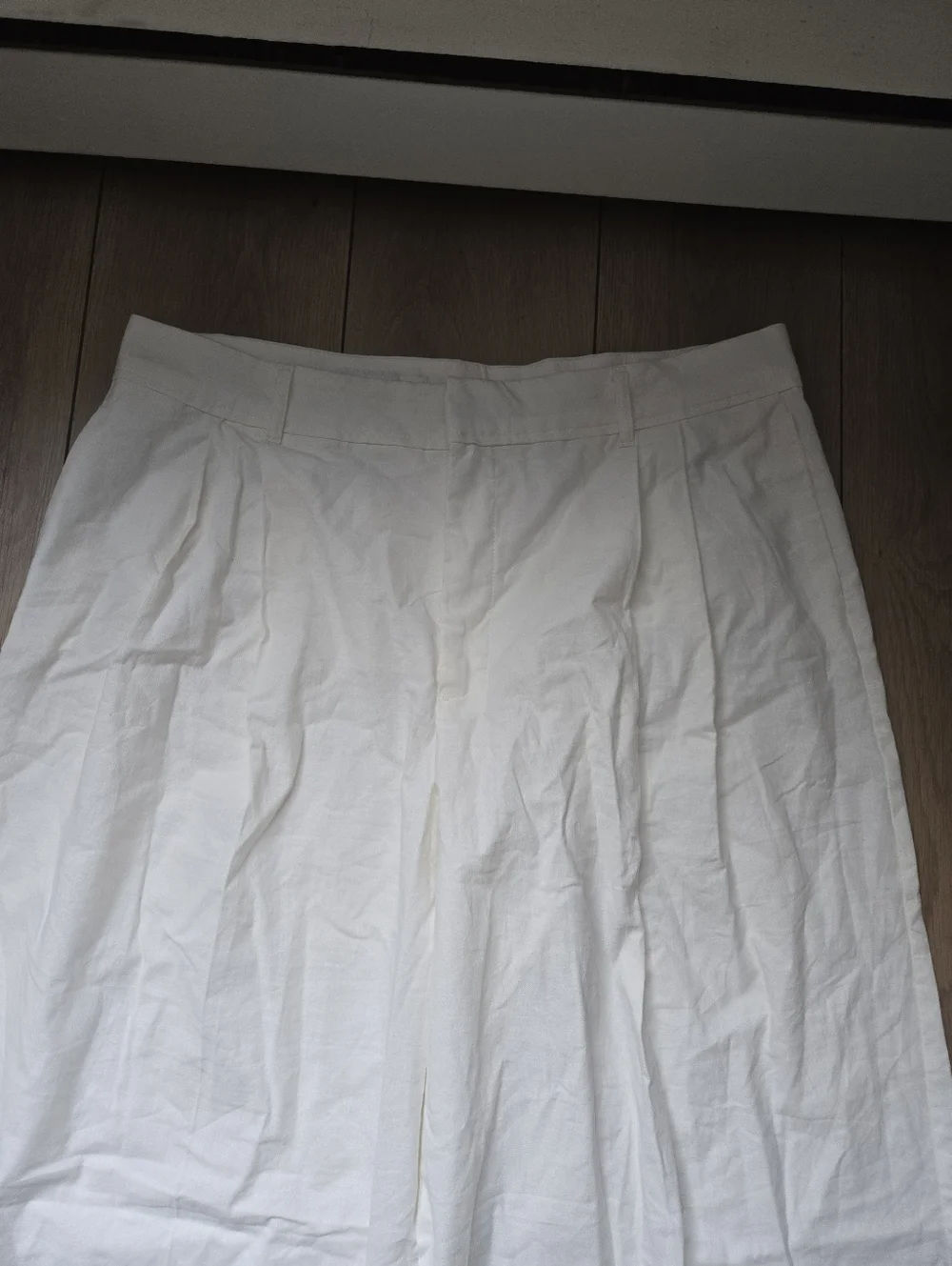 ZARA WIDE LEG COTTON AND LINEN BLEND PLEATED PANTS Size XXL - Picture 2 of 9